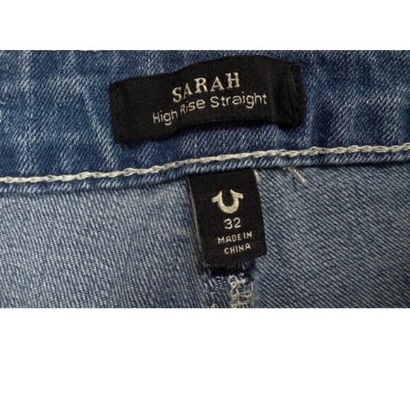 True Religion NWT 32x34 Sarah High Rise Straight Jeans - Picture 3 of 6